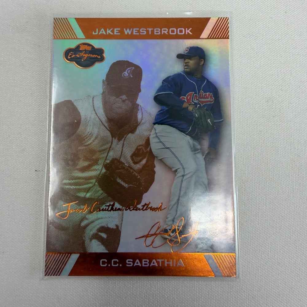 2007 Topps Co-Signers CC Sabathia Jake Westbrook Copper Foil Card 38/50 Indians